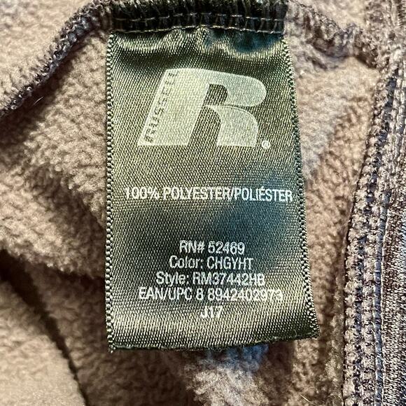 Russell Pullover Fleece Hoodie Mens XXL Gray Handwarmer Front Pockets 86.9=A0027 - Picture 9 of 10
